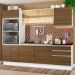 Armário de Cozinha Completa Madesa 100% MDF Acordes com Balcão (Sem Tampo e Pia) - Branco/Rustic