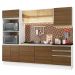 Armário de Cozinha Completa Madesa 100% MDF Acordes com Balcão (Sem Tampo e Pia) - Branco/Rustic
