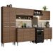 Armário de Cozinha Completa Madesa Emilly 293001 com Balcão e Paneleiro - Rustic
