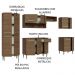 Armário de Cozinha Completa Madesa Emilly 293001 com Balcão e Paneleiro - Rustic