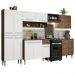 Armário de Cozinha Completa Madesa Emilly 293001 com Balcão e Paneleiro - Rustic/Branco