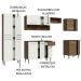 Armário de Cozinha Completa Madesa Emilly 293001 com Balcão e Paneleiro - Rustic/Branco