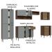 Armário de Cozinha Completa Madesa Emilly 293001 com Balcão e Paneleiro - Rustic/Cinza
