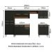 Armário de Cozinha Completa Madesa Emilly 293001 com Balcão e Paneleiro - Rustic/Preto