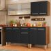 Armário de Cozinha Completa Madesa Emilly Box com Balcão e Aéreo Vidro - Rustic/Preto