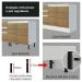 Armário de Cozinha Completa Madesa Smart 100% MDF 300 cm com Balcão e Tampo - Branco/Rustic