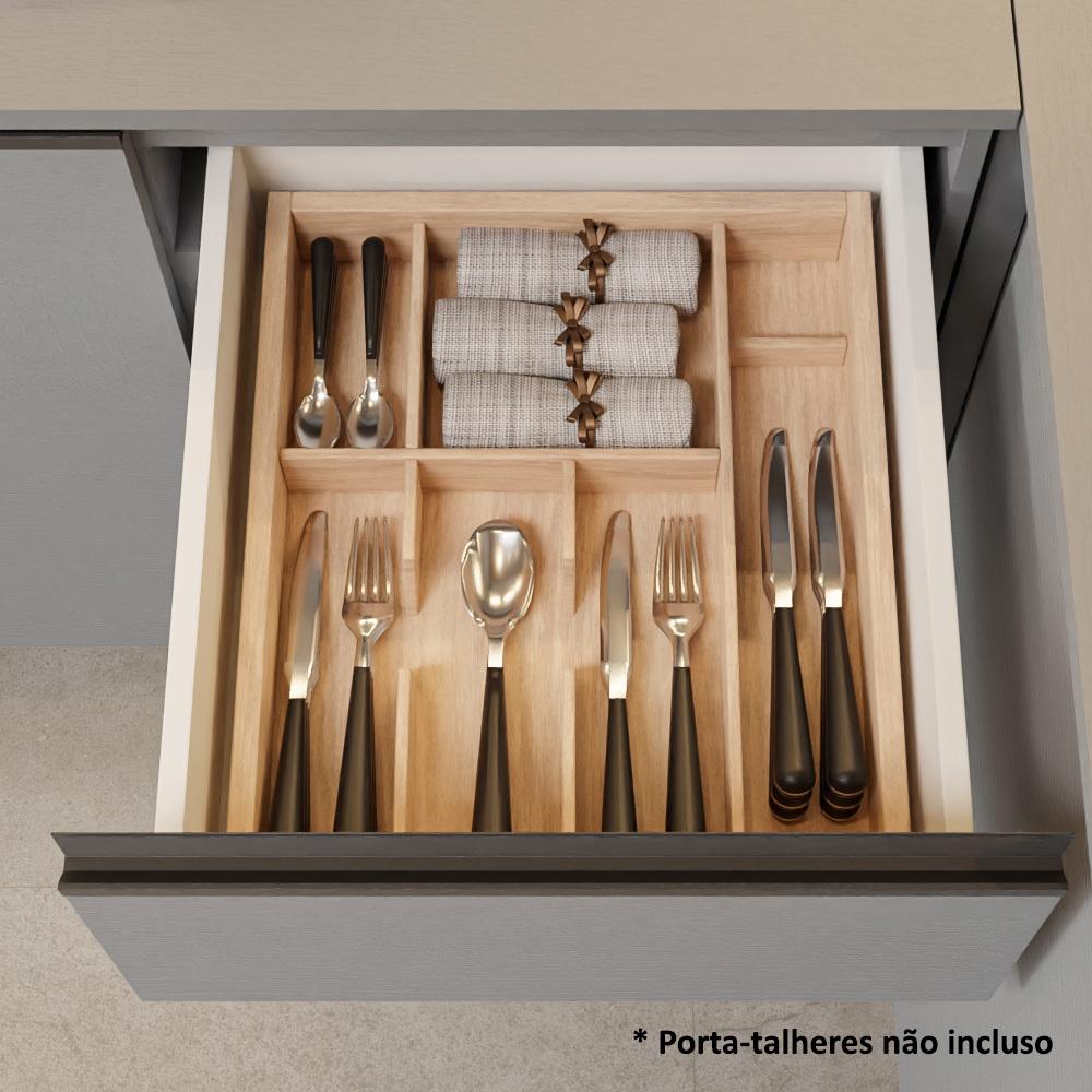 Armário de Cozinha Completa Suspenso 160cm Cinza Nice Madesa 02