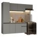 Armário de Cozinha Completa Suspenso 220cm Cinza Nice Madesa 02