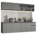 Armário de Cozinha Completa Suspenso 240cm Cinza Nice Madesa 05