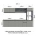 Armário de Cozinha Completa Suspenso 300cm Cinza Nice Madesa 03