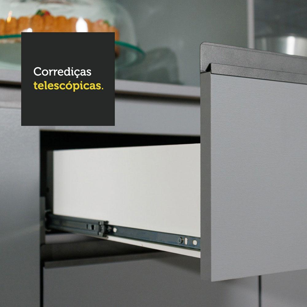 Armário de Cozinha Completa Suspenso 300cm Cinza Nice Madesa 03