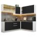 Armário de Cozinha Completa de Canto 100% MDF 389cm Branco/Preto Acordes Madesa 02