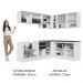 Armário de Cozinha Completa de Canto 100% MDF 389cm Branco/Preto Acordes Madesa 02