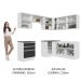 Armário de Cozinha Completa de Canto 100% MDF 409cm Branco/Preto Acordes Madesa 01