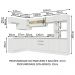 Armário de Cozinha Completa de Canto 100% MDF 447cm Branco Smart Madesa 02