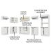Armário de Cozinha Completa de Canto 100% MDF 447cm Branco Smart Madesa 02