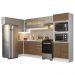 Armário de Cozinha Completa de Canto 100% MDF 447cm Branco/Rustic/Crema Smart Madesa 01