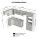 Armário de Cozinha Completa de Canto 100% MDF 447cm Branco/Rustic/Crema Smart Madesa 01