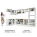 Armário de Cozinha Completa de Canto 100% MDF 447cm Branco/Rustic/Crema Smart Madesa 02
