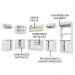 Armário de Cozinha Completa de Canto 100% MDF 447cm Frentes Branco Brilho Smart Madesa 02
