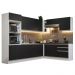 Armário de Cozinha Completa de Canto 100% MDF 479cm Branco/Preto Acordes Madesa 03