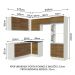 Armário de Cozinha Completa de Canto 100% MDF Madesa Acordes XA419001 (Sem Tampo) - Branco/Rustic