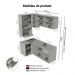 Armário de Cozinha Completa de Canto 265 cm Suspensa Crema Nice Madesa 06