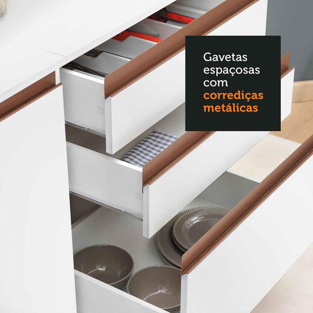 Armário de Cozinha Completa de Canto 332cm Branco Reims Madesa 03