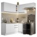 Armário de Cozinha Completa de Canto 349cm Branco Glamy Madesa 07