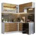 Armário de Cozinha Completa de Canto 349cm Branco/Rustic Glamy Madesa 06