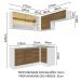 Armário de Cozinha Completa de Canto 349cm Branco/Rustic Glamy Madesa 06