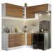 Armário de Cozinha Completa de Canto 349cm Branco/Rustic Glamy Madesa 07