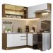 Armário de Cozinha Completa de Canto 349cm Rustic/Branco Glamy Madesa 06