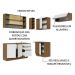 Armário de Cozinha Completa de Canto 349cm Rustic/Branco Glamy Madesa 06