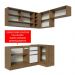 Armário de Cozinha Completa de Canto 349cm Rustic/Branco Glamy Madesa 06