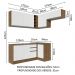 Armário de Cozinha Completa de Canto 349cm Rustic/Branco Glamy Madesa 07