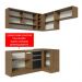 Armário de Cozinha Completa de Canto 349cm Rustic/Preto Glamy Madesa 06