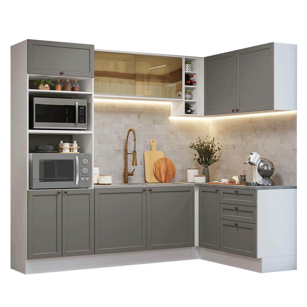 Armário de Cozinha Completa de Canto 399 cm BV Vik Madesa 02