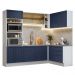 Armário de Cozinha Completa de Canto 399 cm Branco/Azul Vik Madesa 02