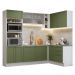 Armário de Cozinha Completa de Canto 399 cm Branco/Verde Vik Madesa 01