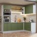 Armário de Cozinha Completa de Canto 399 cm Branco/Verde Vik Madesa 02