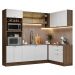 Armário de Cozinha Completa de Canto 399 cm Rustic/Branco Vik Madesa 02