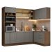 Armário de Cozinha Completa de Canto 399 cm Rustic/Cinza Vik Madesa 02