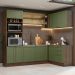 Armário de Cozinha Completa de Canto 399 cm Rustic/Verde Vik Madesa 02