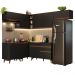 Armário de Cozinha Completa de Canto 402cm Preto Reims Madesa 03