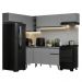 Armário de Cozinha Completa de Canto 405cm Cinza Nice Madesa 02