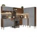Armário de Cozinha Completa de Canto 417cm Cinza/Rustic Emilly Madesa 02