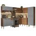 Armário de Cozinha Completa de Canto 417cm Rustic/Cinza Emilly Madesa 02