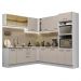 Armário de Cozinha Completa de Canto 459cm Branco/Crema Agata Madesa 01