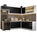 Armário de Cozinha Completa de Canto 469cm Branco/Preto Glamy Madesa 01